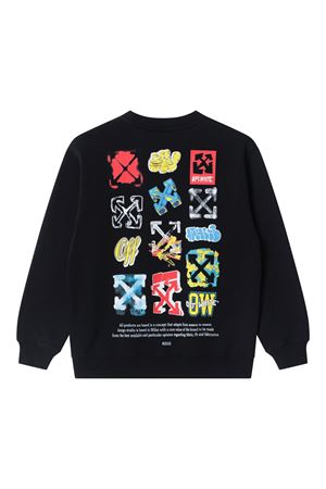 black cotton sweatshirt OFF WHITE KIDS | OBBA001S26FLE006001